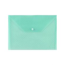 齐心 C330 A4 透明按扣文件袋 绿（单位：个）