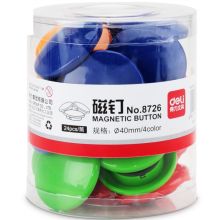 得力 8726 白板磁钉盒装 吸铁石 直径40mm 24只装 彩色（单位：筒）