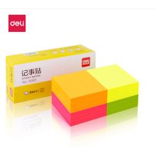 得力 9085 76*76mm 便利贴可反复撕粘标签纸100页 颜色随机（单位：包）标签纸