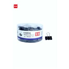 宝客 BK-654 4号黑色长尾夹 25mm 48个/筒 黑色 (单位:筒)