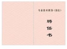国产 13.2*9.5cm 专业技术职务（岗位）聘任书（单位：本）