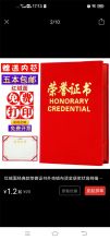 国产 12K 红绒面烫金高档植绒荣誉证书 红色（单位：本）