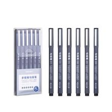 得力 S563 美术勾线笔 双头 0.5~1.0mm 不可再充墨水 12支/盒 黑色 （单位：盒)