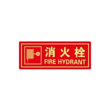 安赛瑞 21644 经济型自发光标识（消火栓）10片装 娱乐场所消防标识贴 营业场所消防警示标志 14×36cm 红色 (单位：包)