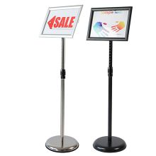 国产 不锈钢立式指示牌  A4直角 伸缩杆360度旋转 框 29.7cm*21cm 底盘直径25cm 银色 （单位：个）