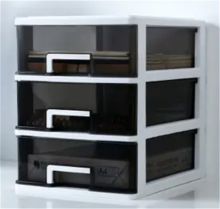 谜底 中号3层 塑料抽屉式文件盒 白色+透明(单位：组)