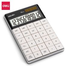 得力 1589 双电源轻薄机身平板按键桌面计算器 白 (单位：个)