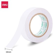 得力 30436 18mm*10y*80um 小卷芯棉纸双面胶带 白色 1卷/袋（单位：卷）