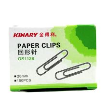 金得利 OS1128 回形针 100枚/盒 28mm 镍 单位：盒
