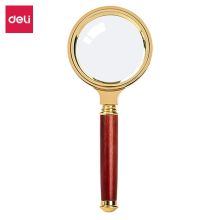 得力 9095 小号金属放大镜 50mm 红金色 单位：个