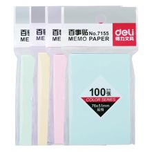 得力 7155 彩色便利贴粘性便签纸 76*51mm 12本/包 单位：包 彩色