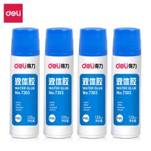 得力 33097 高粘度液体胶 125ml 4只/盒 透明 单位：盒