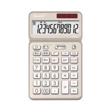 夏普 EL-VN82-NX 可摇头双电源计算器 12位 单个装 香槟金 （单位：个）