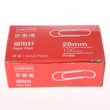 史泰博 PC1002 回形针 28mm 100枚/盒 单位：盒 银色