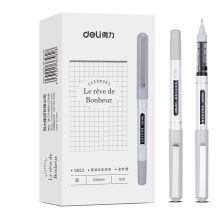 得力 S653 签字笔简约黑 0.5mm 12支/盒 单位:盒 黑色