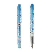 白雪 FP-5009 直液式蓝色笔杆钢笔+6支墨囊 F尖 1+4/卡 黑色 （单位：卡）