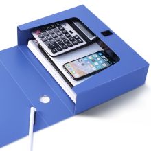 得力 33150 加宽塑料档案盒 A4 75mm 10个装 蓝色 （单位：包）