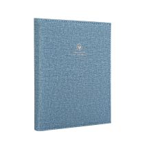 得力 SZ603-B 简约皮质笔记本棉麻款 A6 120张 蓝色 （单位：本）