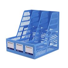 三木 P33-3 三联带标签文件框/资料框 明丽蓝 （单位：个）