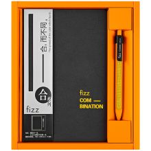 飞兹(fizz) FZ335009 商务手帐记事本(112张A5工作笔记本子/中性笔)合系列 橙 （单位：本）