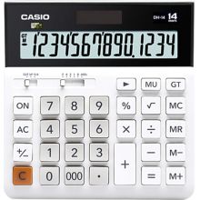 卡西欧（CASIO）DH-14-WE 14位 双电源中型大额计算器 白色（单位：台）