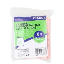 得力 3025 6号自封袋 透明（单位：包）