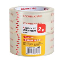 齐心 JT4806-2 透明封箱胶带 48mm*60Y 2卷/筒 透明 单位：筒