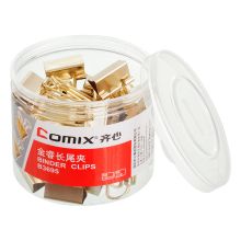 齐心 B3695 金色长尾票夹 5号 40只/筒 单位：筒