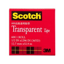 3M 600-1/2 1/2英寸*33m 思高高效透明胶带 配 （单位：卷）