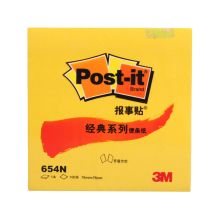 3M 654N 经典荧光便条纸3*3in 100片 荧光黄（单位：本）
