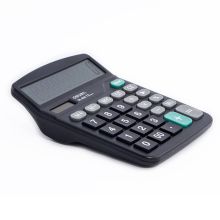 得力/deli 0838 计算器 太阳能大屏12位按键 黑色