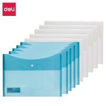 得力/deli 5522 文件袋 A4纽扣不透明横式按扣 混色