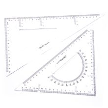 得力/deli 6430 文具套装 透明三角板尺子套装30cm 透明色
