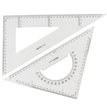 得力/deli 6435 文具套装 透明三角板尺子套装35cm 透明色