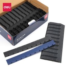 得力/deli 3824 装订耗材 A4塑料十孔边条 100支黑色 可装订30页 通用规格, 3mm