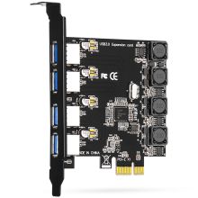 魔羯 MC2016 台式机PCIEx1转4口USB3.0独立供电扩展卡 瑞萨(NEC)芯片