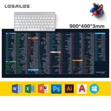 飞遁（LESAILES） 900*400*3mm 快捷键大全黑色大号鼠标垫 黑色（单位：个）