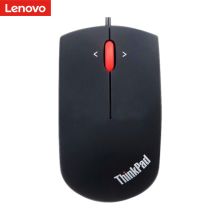 联想（Lenovo）0B47153 原装有线鼠标 蓝光 笔记本IBM小黑大红点磨砂 USB家用办公 黑色