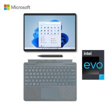 微软Surface Pro 8 i7 16G+512G 二合一平板笔记本电脑 亮铂金+冰晶蓝触控笔键盘盖 13英寸高刷触控屏(单位:台)