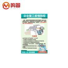 鸣固 FY-06 标识指示牌 疫情宣传知识挂图 企业复工防疫宣传标语 办公公告牌标志警示牌 PP背胶50*70cm (单位：张)