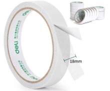 得力 30423 18mm*20Y*80mm 双面胶 白色(单位：卷)