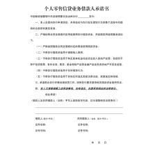 国产 SX-JK14 A4 定制 个人零售信贷业务借款人承诺书（单位：本）