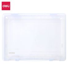 得力 5702 PP便携式文件盒 35mm 12个/箱 单位：箱 透明蓝
