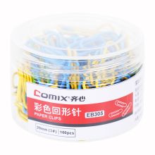 齐心 EB305 一筒装 彩色回形针 29mm3#彩色金属曲别针 彩色 (单位:筒)