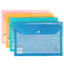 康百 E2891 按扣透明文件袋 A4 4个/包 单位：包 混色