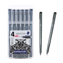 施德楼 308SB6P 绘图勾线笔套装 155mm*75mm*15mm 6支/盒 黑色 （单位：盒）
