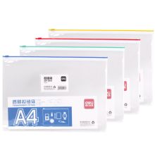得力 5526 A4 PVC透明拉链袋 12个/包（单位：包）