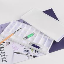 得力 98型 大号水粉水彩颜料调色盒 白色（单位：个）