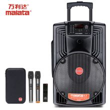 万利达 J15W 15英寸 户外拉杆移动音箱无线蓝牙带麦克风9022W（含50米音频线） 黑色（单位：台）