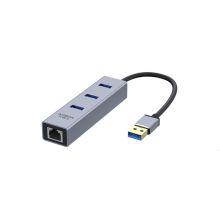 33010 艾德生 105*27*13mm usb转网卡usb3.0hub带千兆网口typec转usb 3.0网卡usb一分四hub扩展器 USB 3.0千兆 黑色 计价单位:个